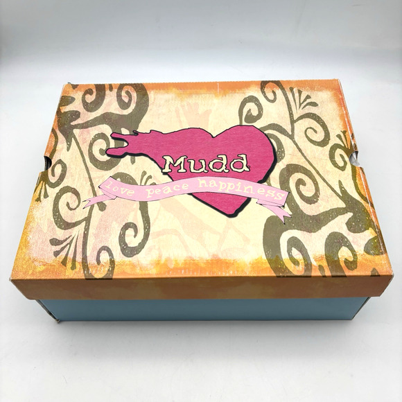 Vintage 00s Y2K Mudd 'CHARLOT' Brown Faux Leather Block Heel Mid Calf Boots 9M - Picture 16 of 16